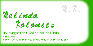 melinda kolonits business card